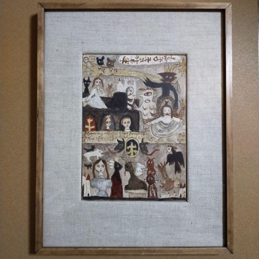 小磯良平、【二人の少女（座像）】、希少な大判額装用画集より、美品、新品額装付 小磯 良平、少女（小磯良平、二人の少女（座像）、希少な大判