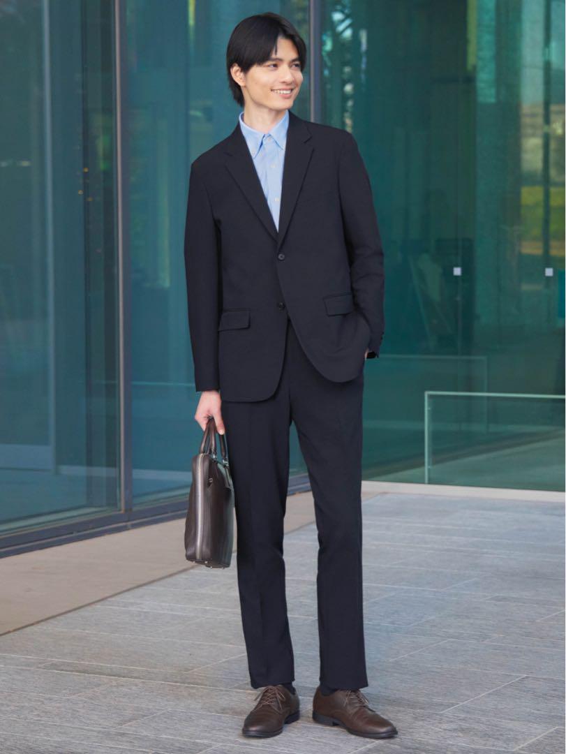 UNIQLO ユニクロ 感動ジャケット＋パンツ 上下セット ネイビー