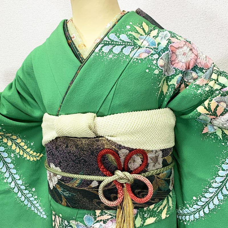 503z12☆翠山工房 振袖 身幅広 小柄な方にも 辻が花☆美品 成人式 結婚式 503z12☆翠山工房 振袖 身幅広 小柄な方にも 辻が花☆美