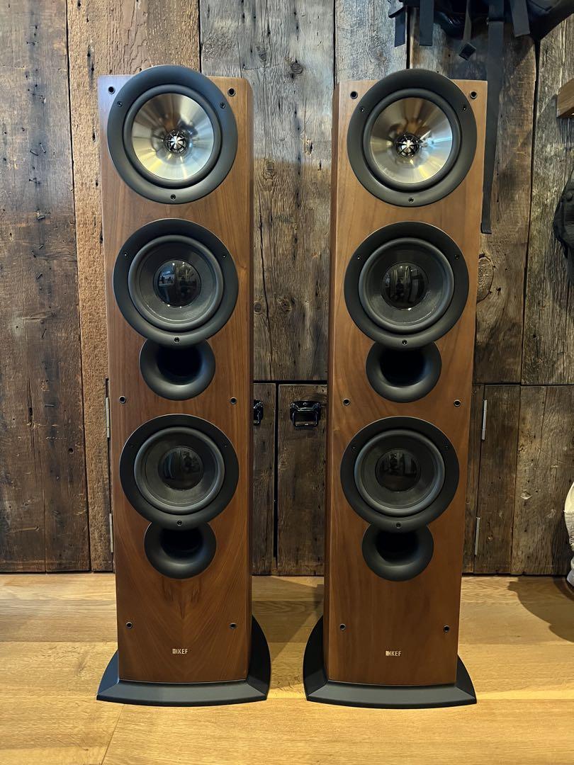 ①KEF iQ90-WN ウォルナット 1本 トールボーイスピーカー