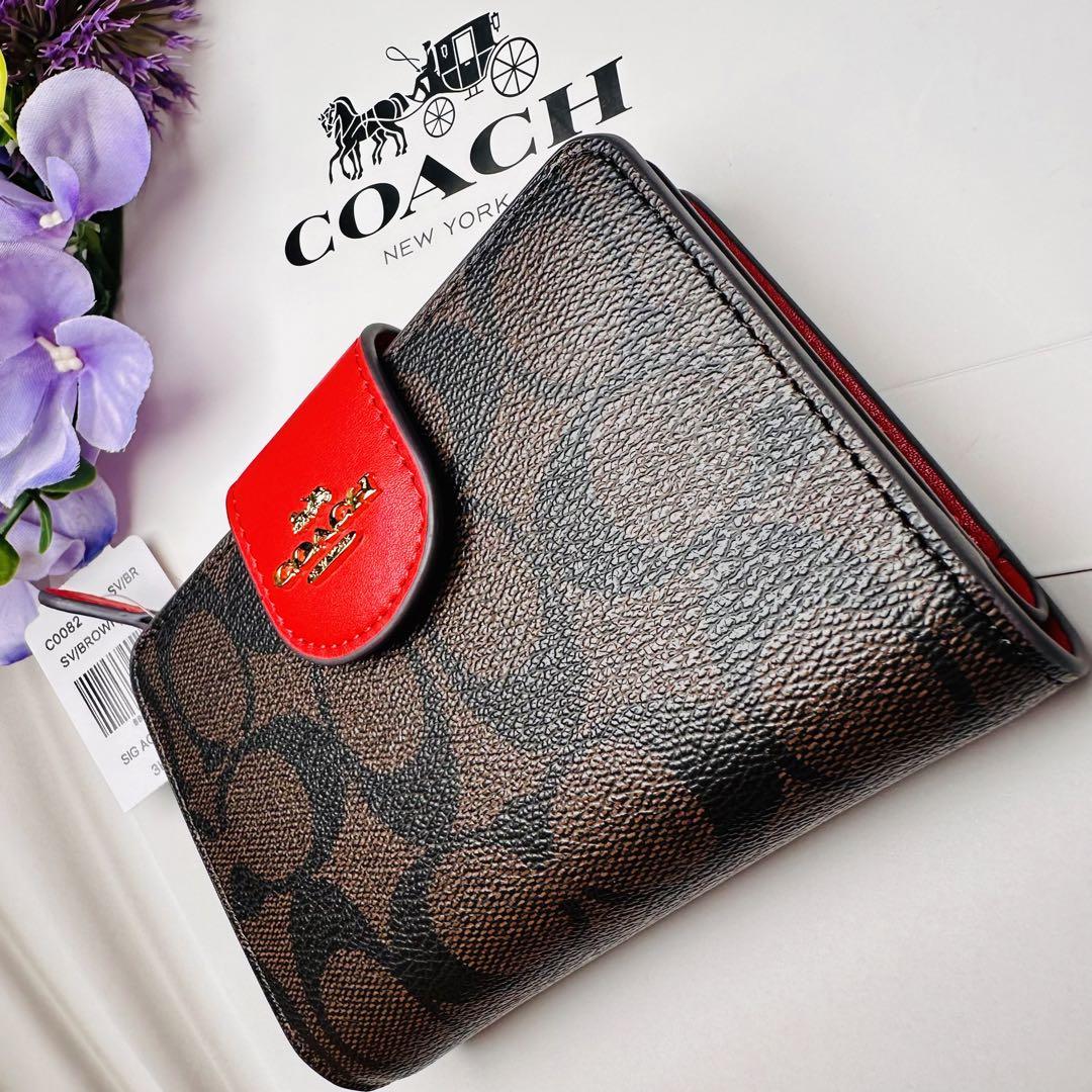 COACH二つ折り財布コーチレディース二つ折り財布ブラウン色