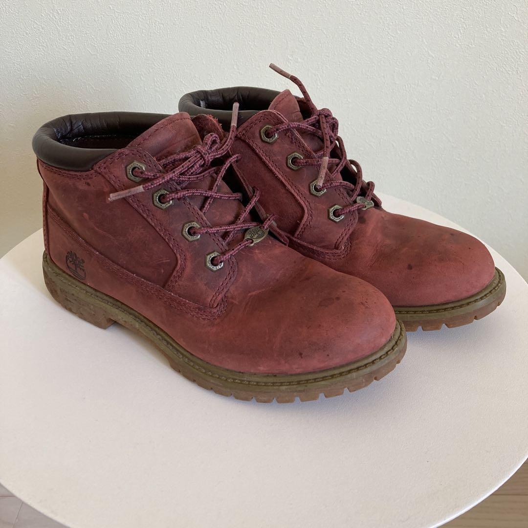 Timberland 赤 スエード ハイカットブーツ ティンバーランド Timberland ブーツ レディース 6インチ