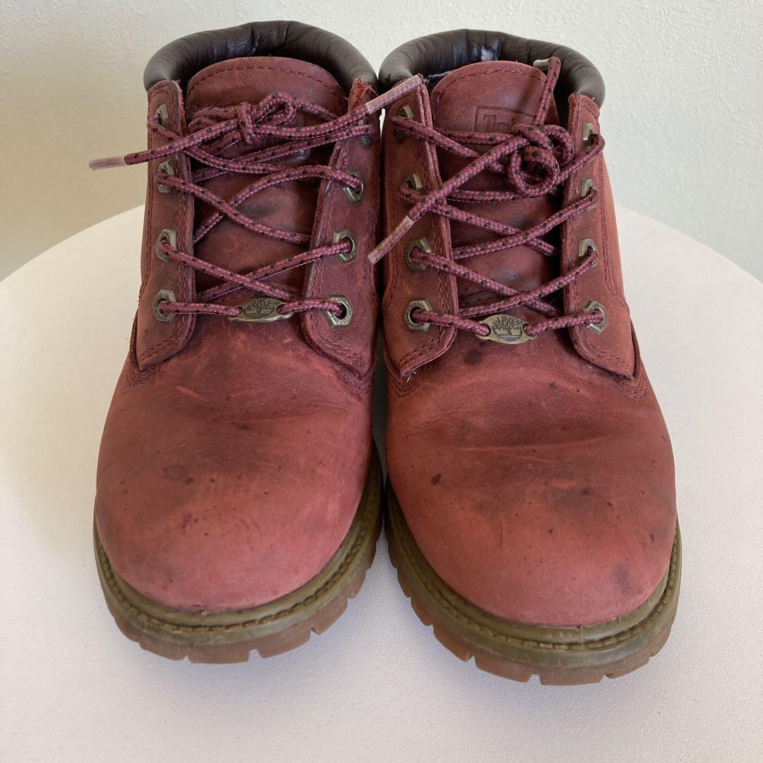 Timberland 赤 レザー ワークブーツ Timberland 赤 レザー ワークブーツ