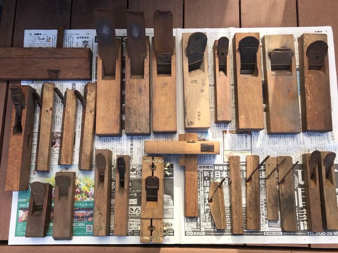 鉋 かんなジャンクセット 26個 悦英 菊弘 宏波 かじ弘 村行 本善宗ほか全体的に状態が悪い