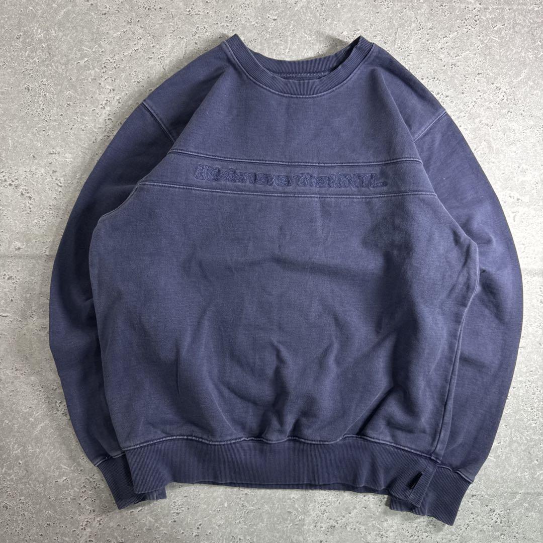 thisisneverthat ネバザ トレーナー 刺繍ロゴ ネイビー