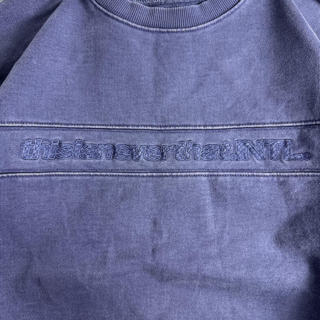 thisisneverthat ネバザ トレーナー 刺繍ロゴ ネイビー