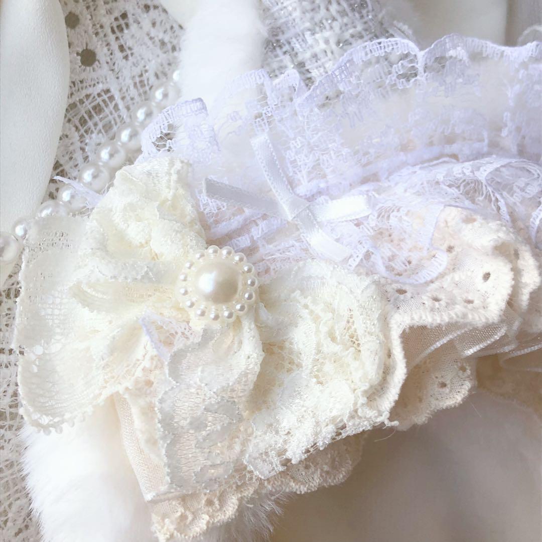 おすわり ぬい服 ショルダー チェック 13cm ②ホワイト レース 8213de0c2bb4eabf689d0af644cd86
