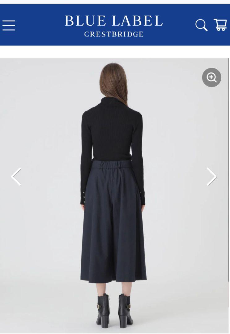 ブルーレーベルクレストブリッジマットツイルストレッチスカート風パンツ紺38