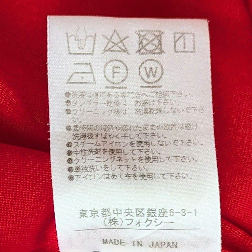 美品◎フォクシーニューヨーク スクープドネック ワンピース ドレス 膝丈 M 赤 美品◎フォクシーニューヨーク スクープドネック ワンピース