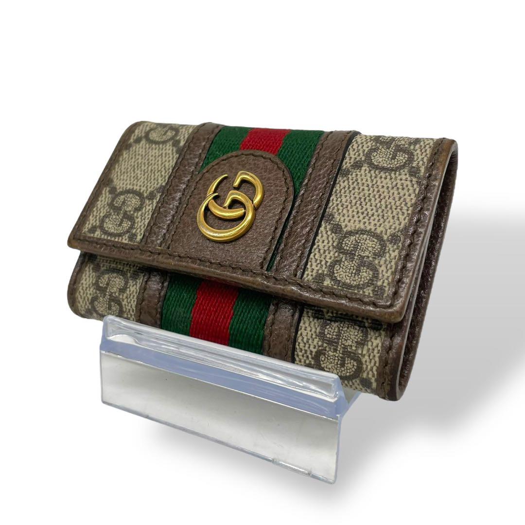【付属品付】グッチ　オフィディア　キーケース　6連　GG シェリーライン 美品 GUCCI グッチ 6連キーケース オフィディア シェリーライン
