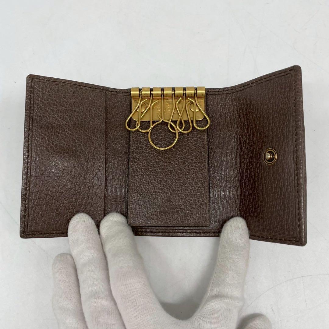 美品 GUCCI グッチ 6連キーケース オフィディア シェリーライン