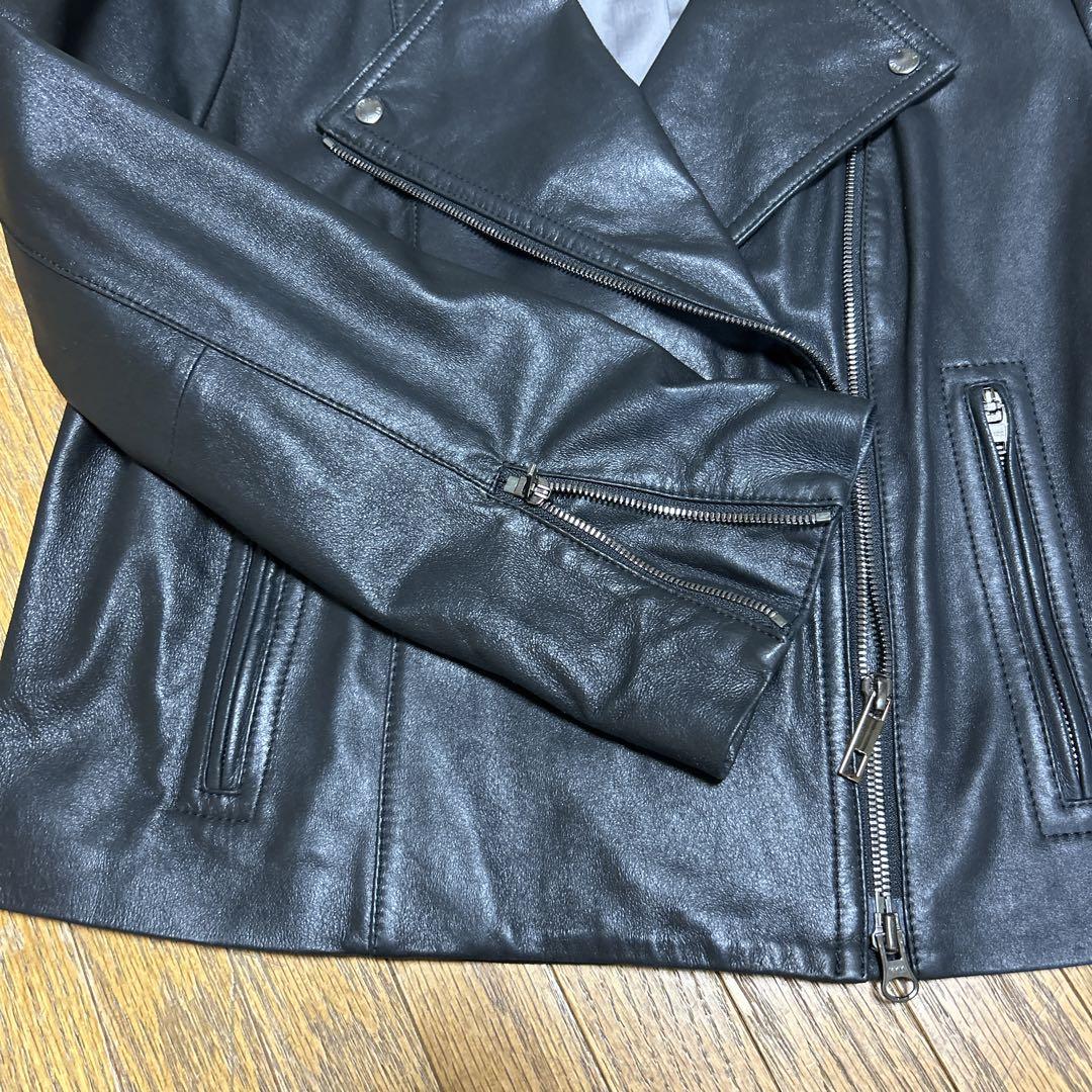 23区　黒 レザー ライダースジャケット　48