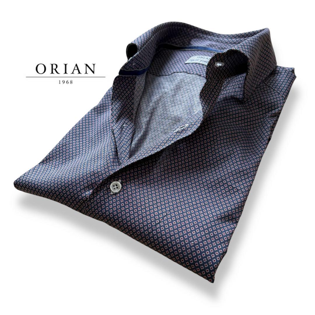 ORIAN|微光沢|薄手ストレッチコットン|総柄シャツ 超格安価格