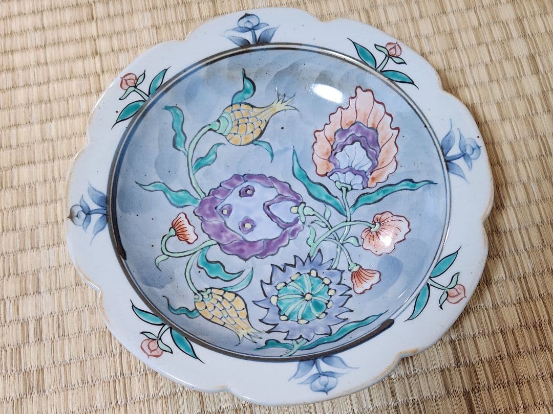 佐藤走波　色絵　盛鉢　輪花　中皿　5枚