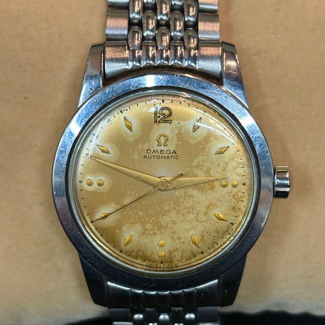 OMEGA オメガ シーマスター ヴィンテージ 自動巻き ゴールド文字盤やや傷や汚れあり