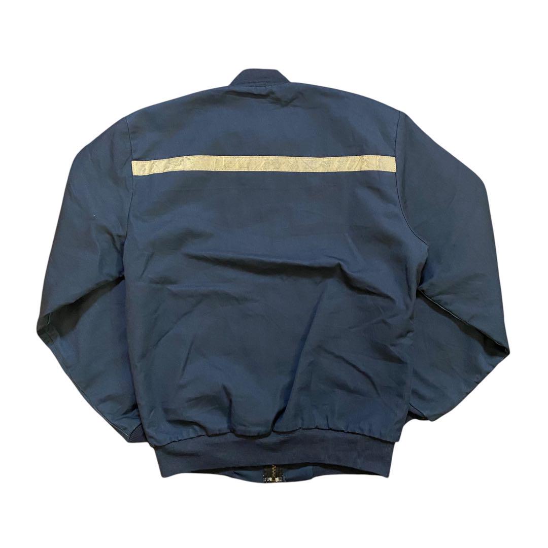 90s RED KAP メキシコ製ワークジャケット企業刺繍ロゴSネイビー短丈