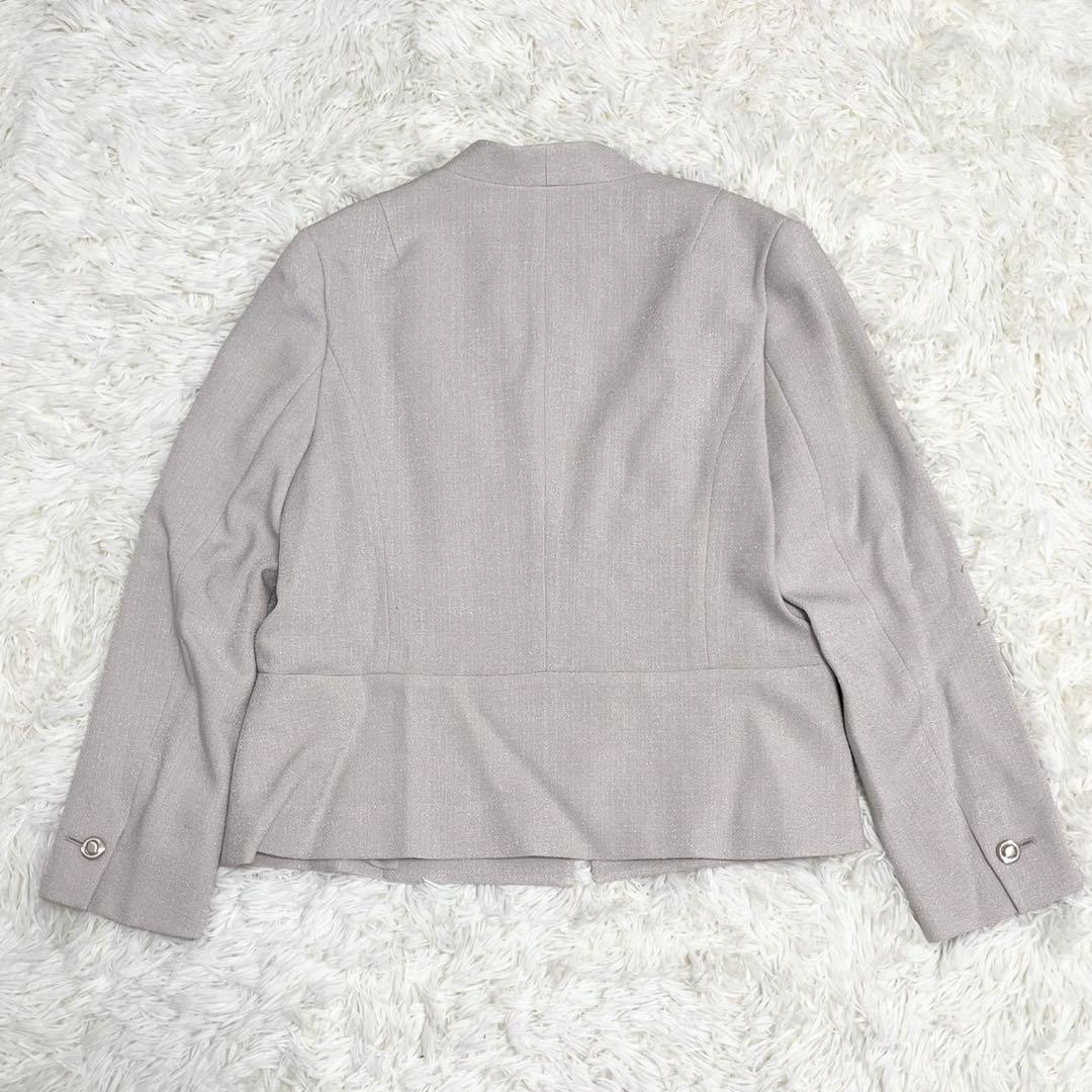 【新品 未使用】大きいサイズ 23区 ノーカラージャケット ツイード風 50