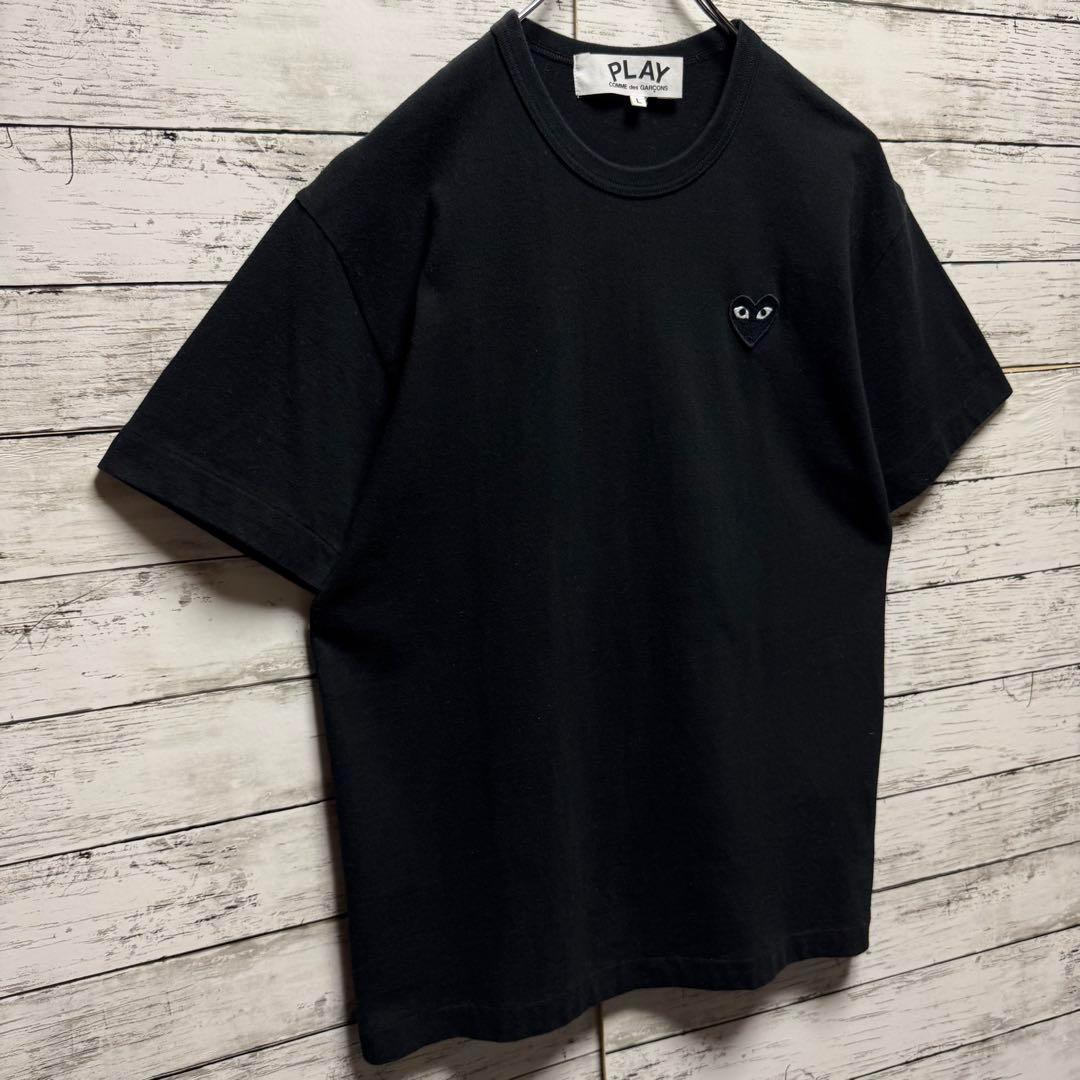 a666b【美品】プレイコムデギャルソン　刺繍ワンポイントハート　半袖Tシャツ a666b【美品】プレイコムデギャルソン 刺繍ワンポイントハート