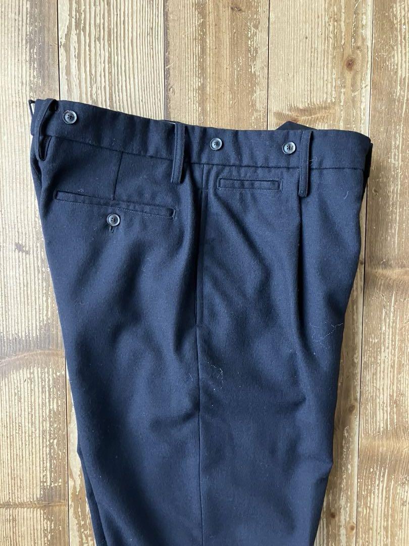 NigelCabourn ナイジェルケーボン ウールパンツ 紺 32 ワンタック