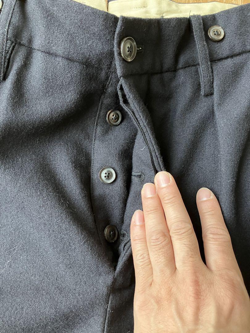 NigelCabourn ナイジェルケーボン ウールパンツ 紺 32 ワンタック