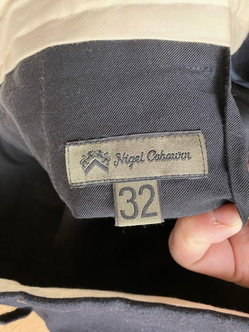 NigelCabourn ナイジェルケーボン ウールパンツ 紺 32 ワンタック
