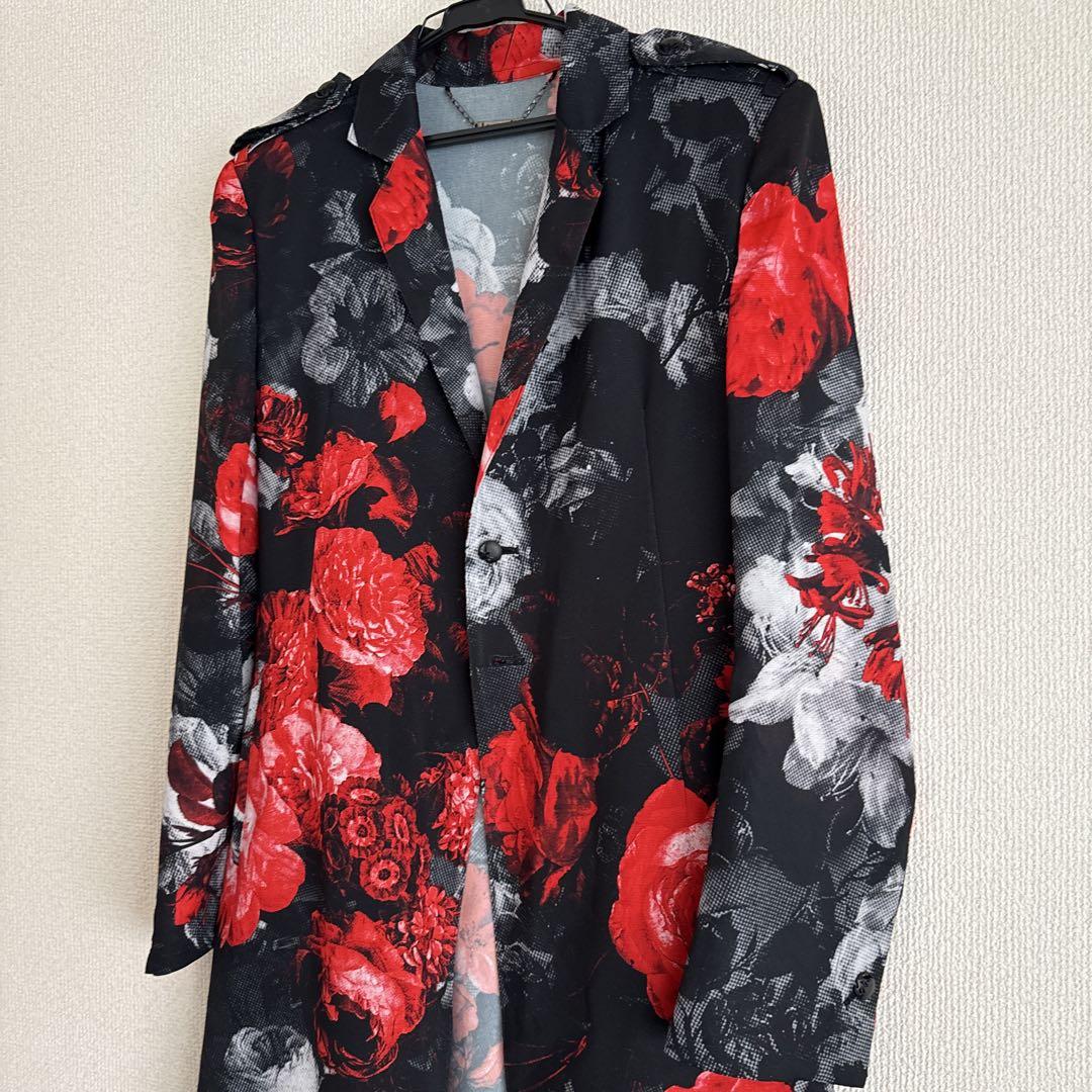 【18％OFF】 kiryuyrik 花柄 ロングジャケット Lサイズ 美品 ジャケット・アウター