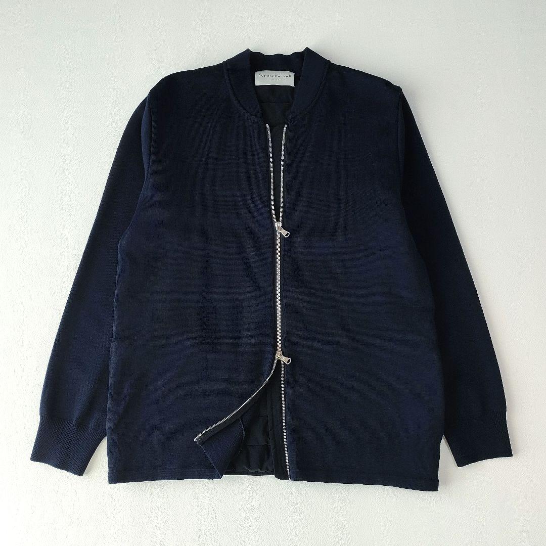 【極美品】トゥモローランド　ウールジップブルゾン　後身頃切替　中綿　ネイビー　M