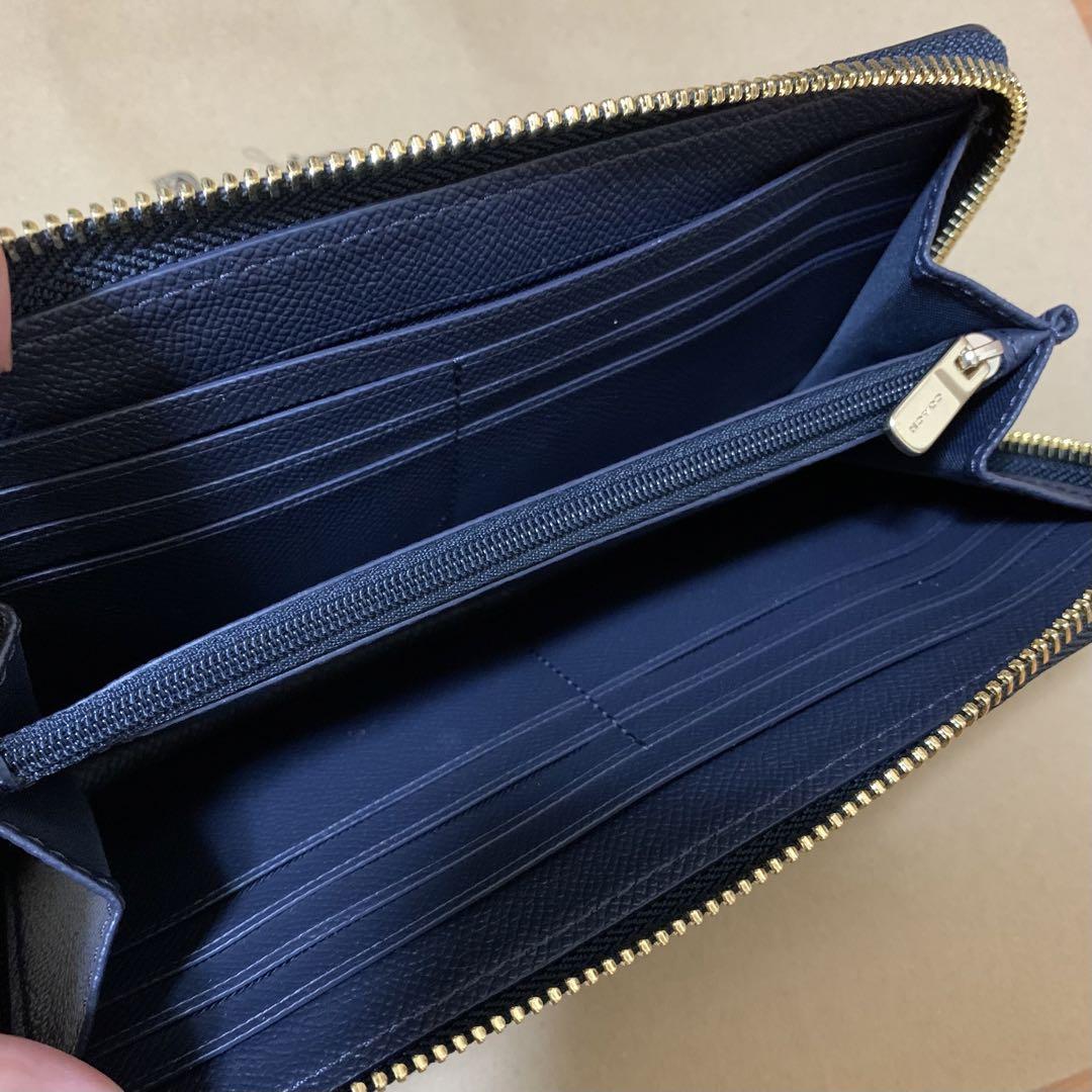 ◇国内購入品◇COACH クロスグレインレザー アコーディオンジップ