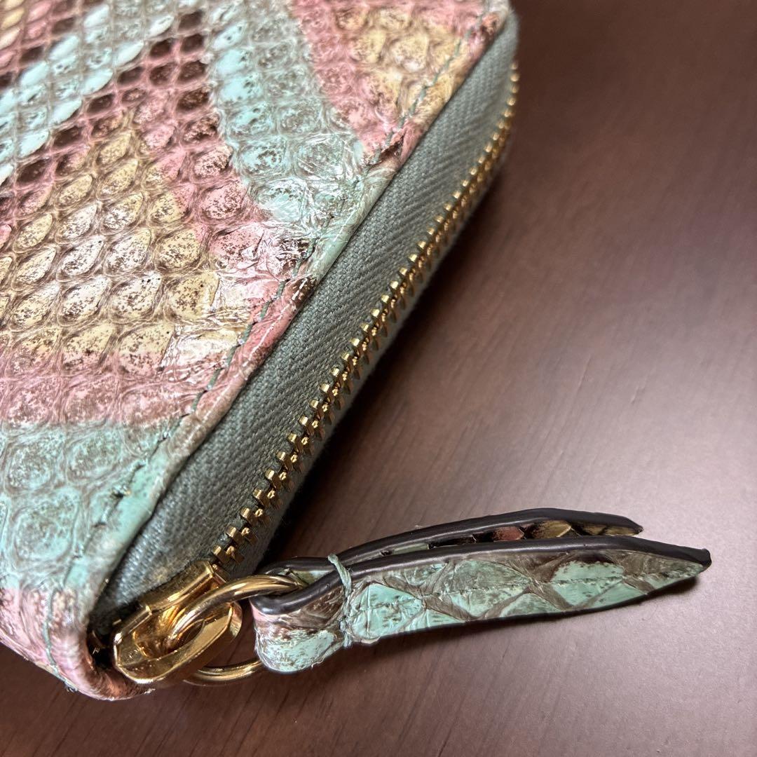 GUCCI グッチ財布　長財布　ヘビ柄 本革　レザー　マルチカラー