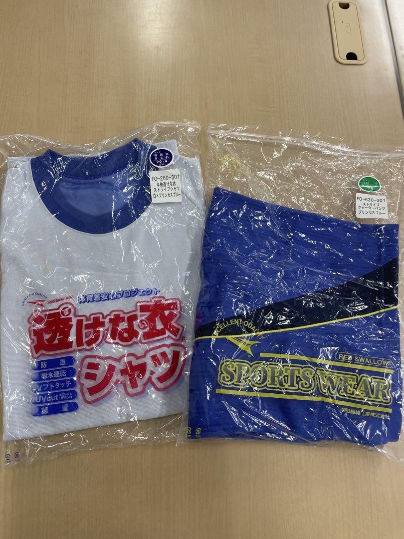 半袖透けな衣シャツとストライプシャツ　パンツセット