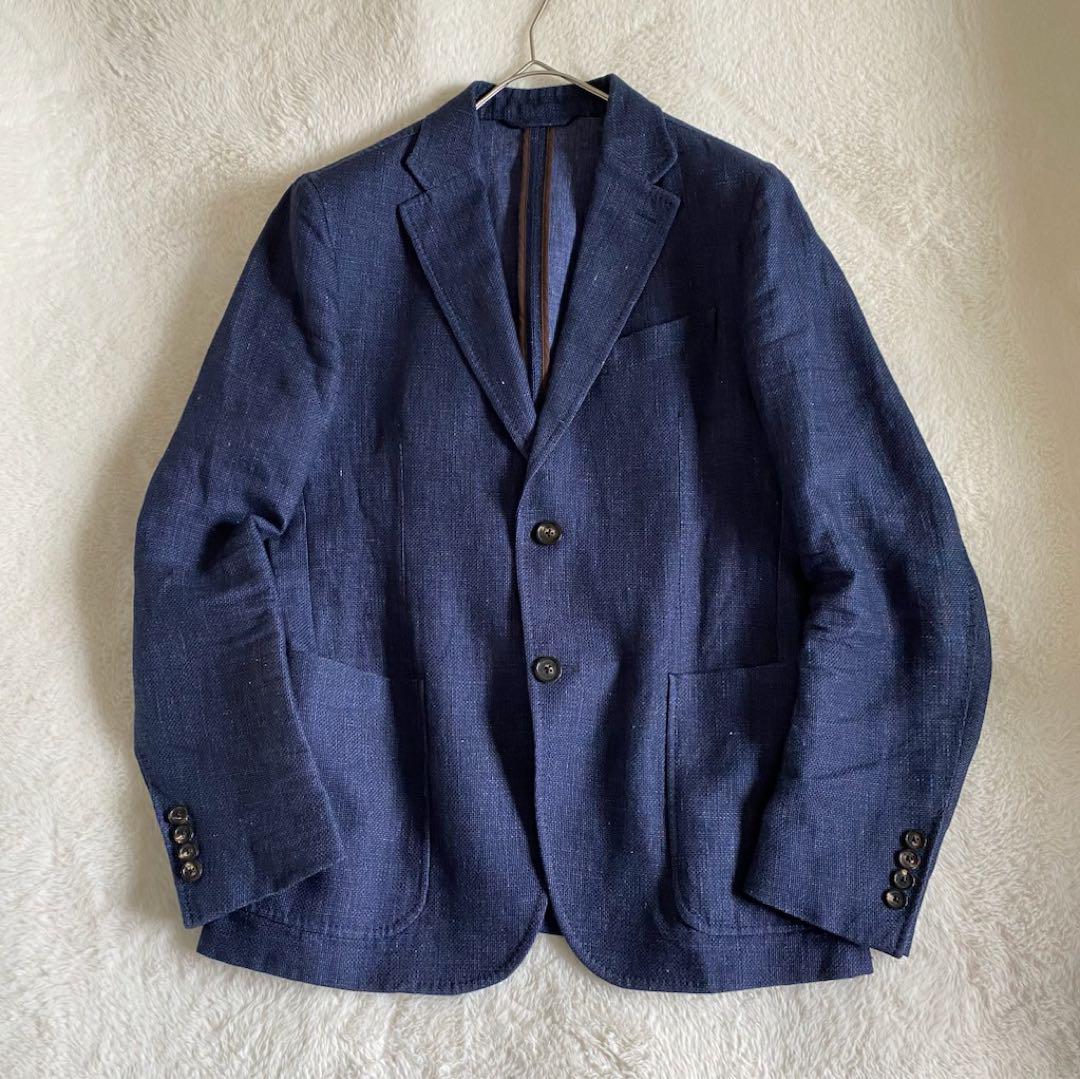 エルメネジルドゼニア　定価55万　リネン　シルク　テーラードジャケット　アンコン