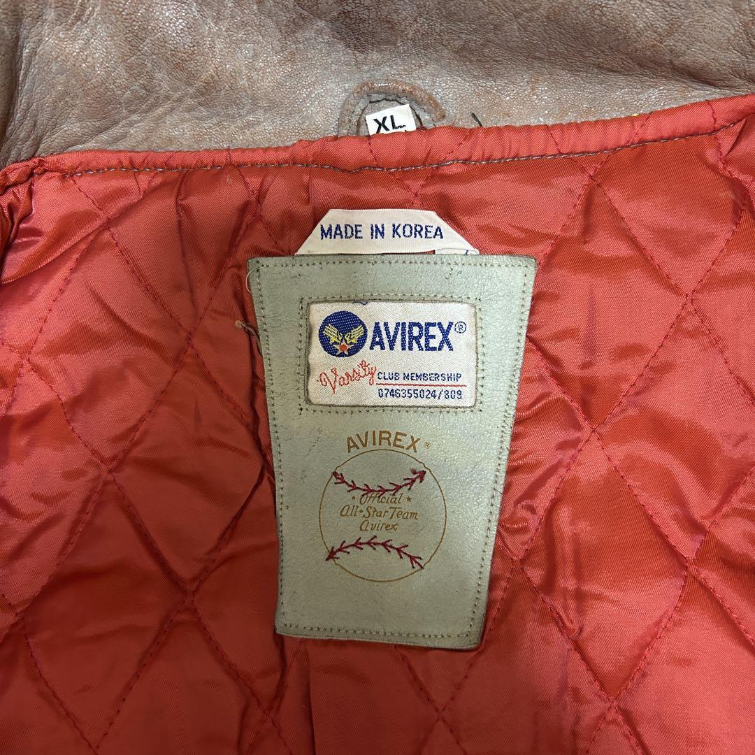 希少】AVIREX レザージャケット 90s 短丈 インディアン アメカジ