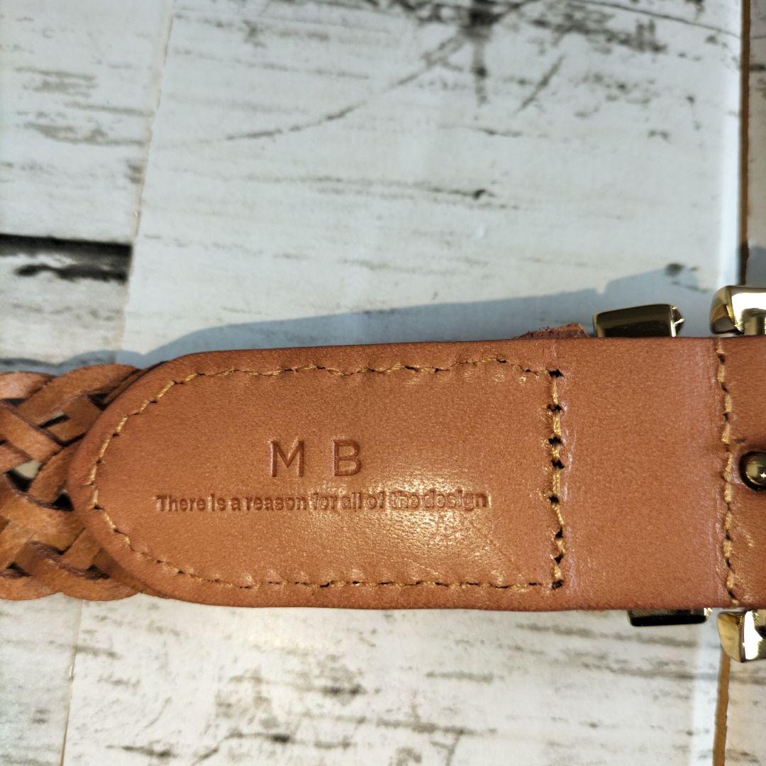 MB ハイエンド レザーメッシュベルト(ヌメ革色系、ゴールド)
