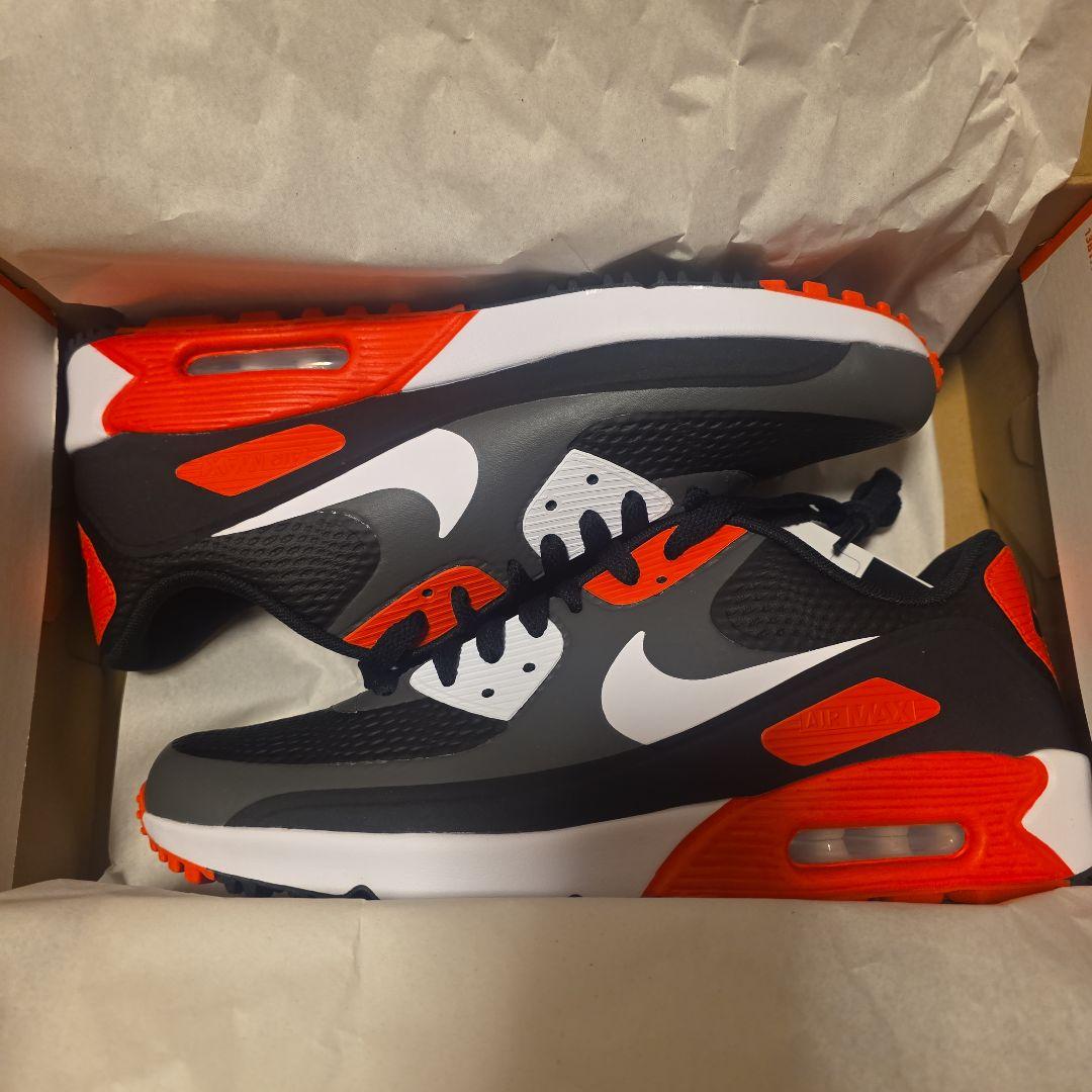 NIKEゴルフ　Nike Air Max 90 グレー/オレンジ　27.5cm