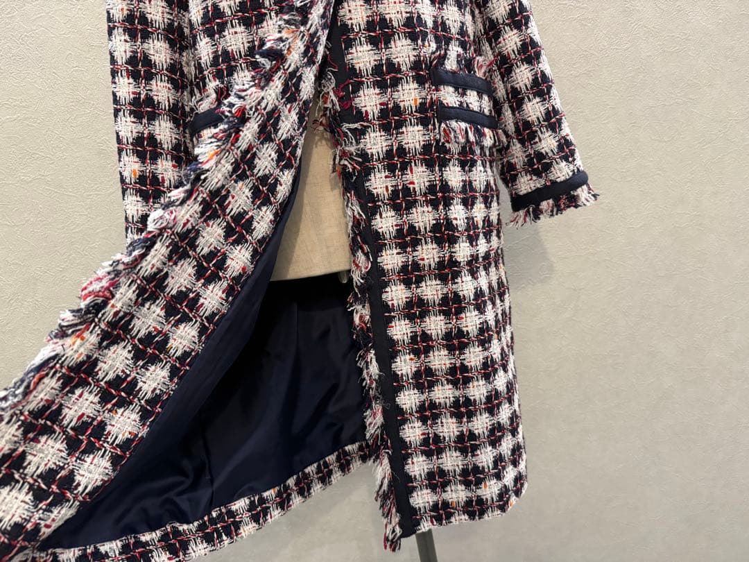 800円ノーカラーツイードコートM・GRACE