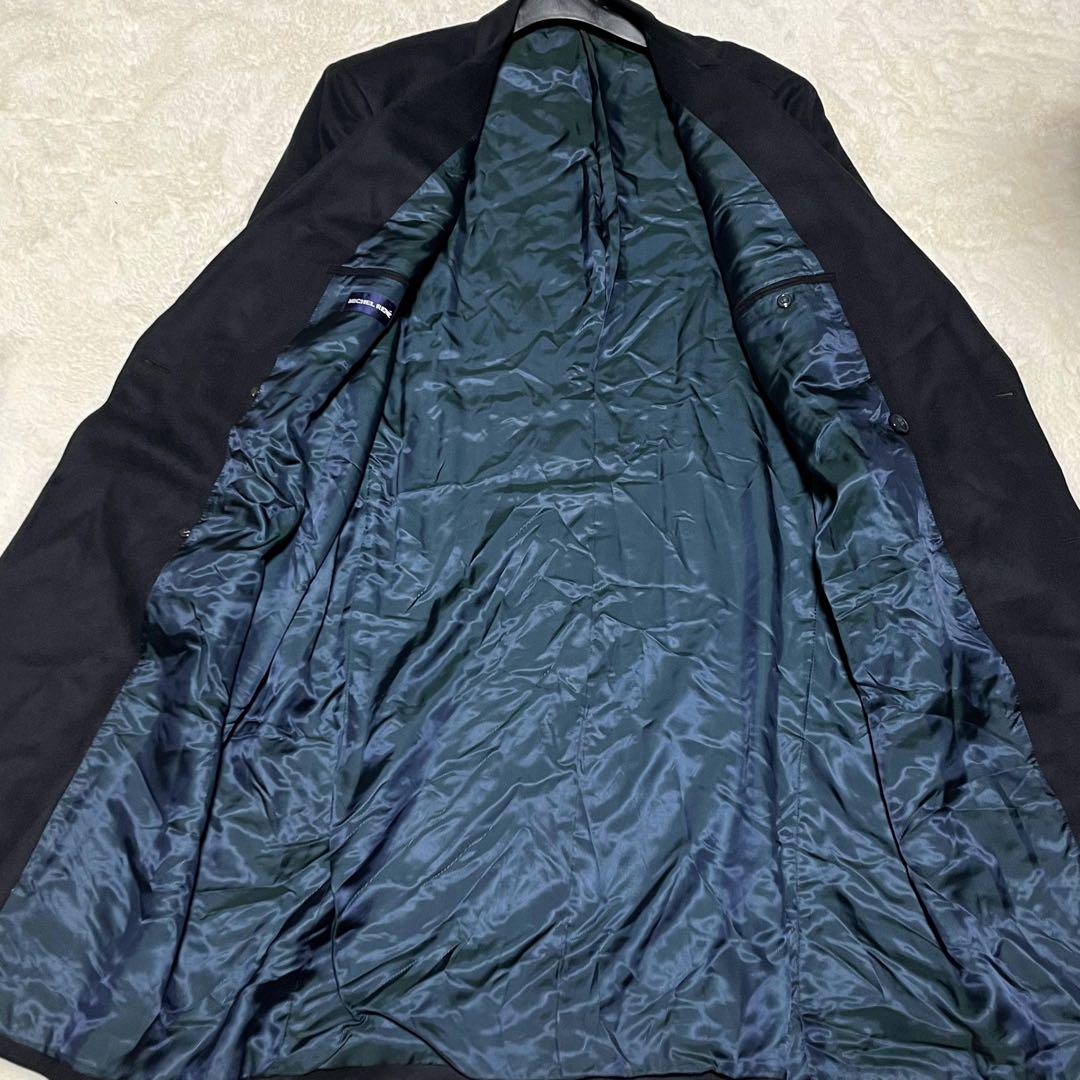 美品　チェスターコート　ダブル　カシミヤ100% ブラック　XL〜XXL位