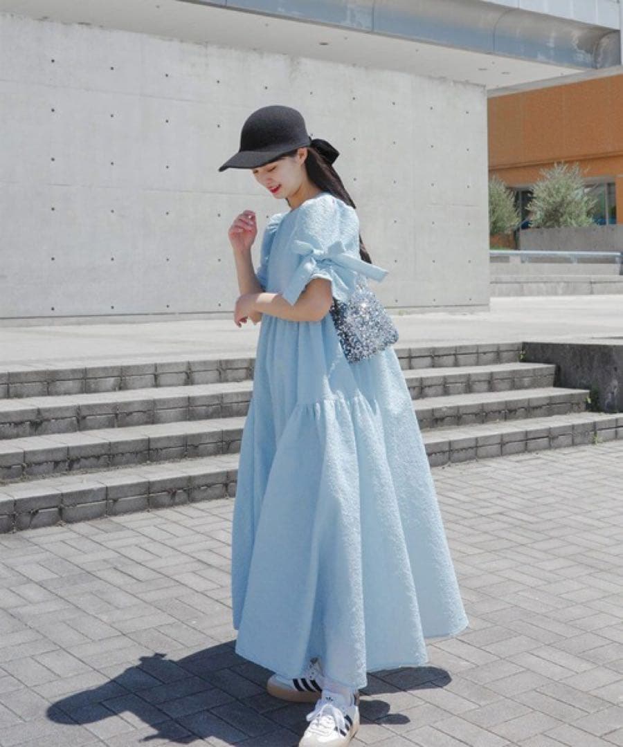 ヨーコチャン サマーツイード バルーン コットン　 ワンピース 38 ヨーコチャン サマーツイード バルーン コットン ワンピース 38