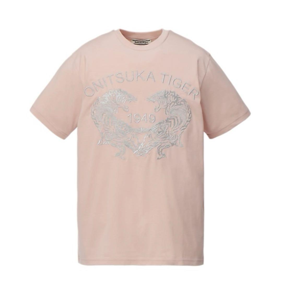 オニツカタイガー　GRAPHIC TEE lightpink M
