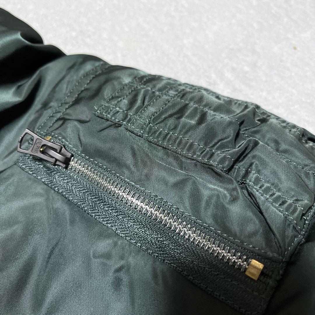 アルファ　MA-1 フライトジャケット ダークグリーン　程度良好　Ｌサイズ