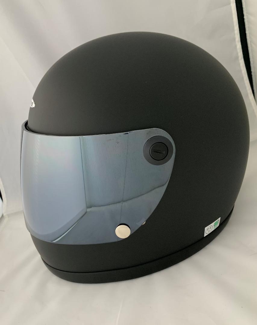 ビンテージフルフェイスヘルメット 族ヘル ミラーシールド1枚セット 艶 ...