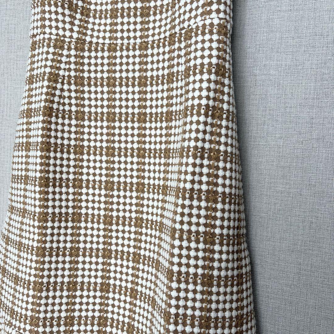 極美品　ツイード　チェック　ワンピース　裾フリル　トッカ　TOCCA ひざ丈 極美品 ツイード チェック ワンピース 裾フリル トッカ TOCCA
