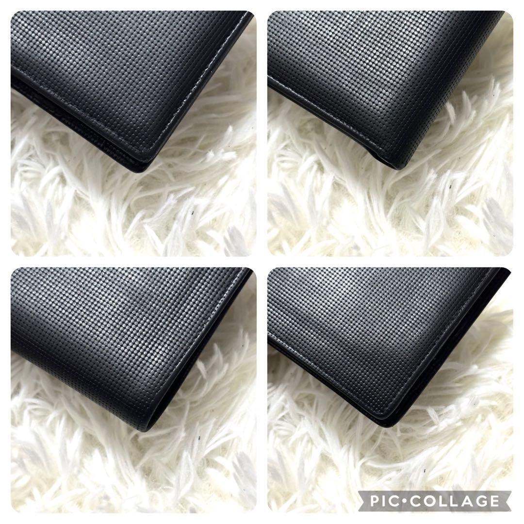 GUCCI 二つ折り財布 シルバー金具 レザー 黒 箱付き 型押し