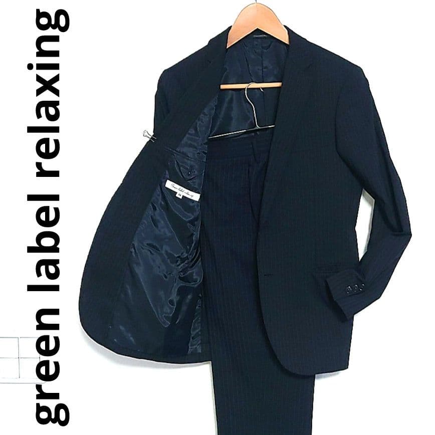 green label relaxing ✨️ スーツ M 黒 ストライプ M