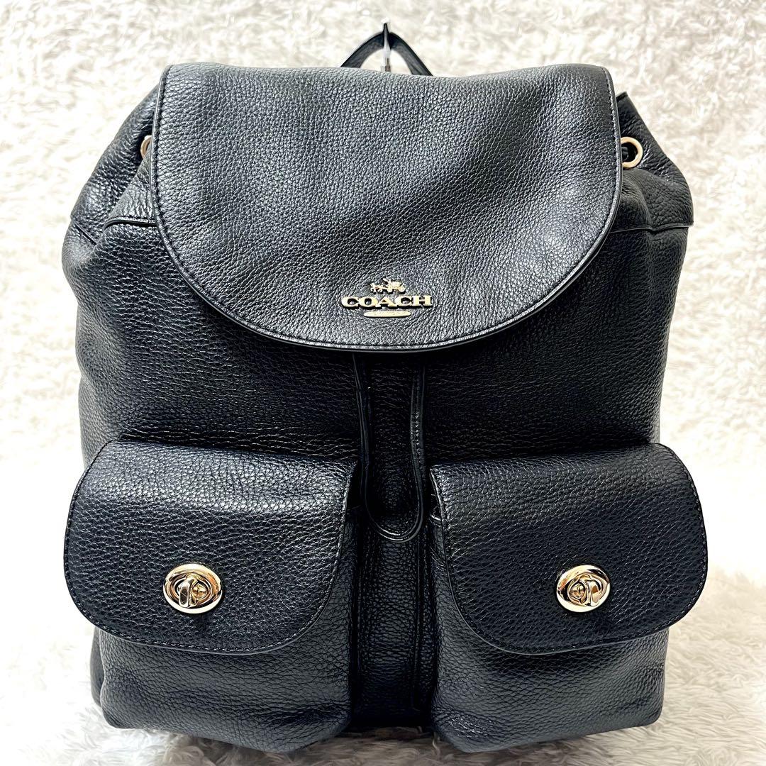 ✨美品✨COACH リュック ターンロック シボ革 オールレザー