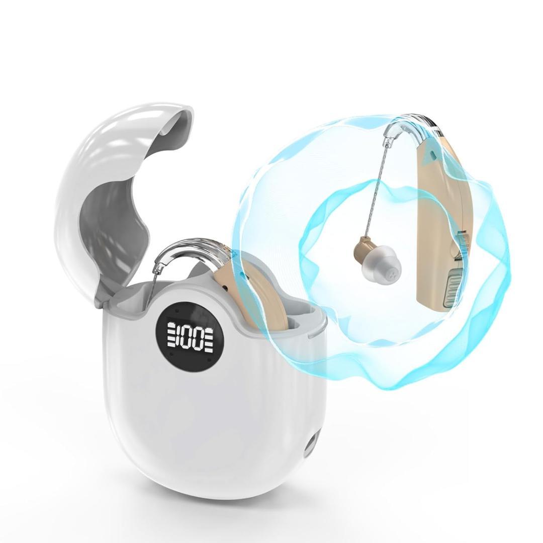 【集音器】充電式 高齢者集音器 楽ちんヒアリング 30倍音増幅 音声拡聴器