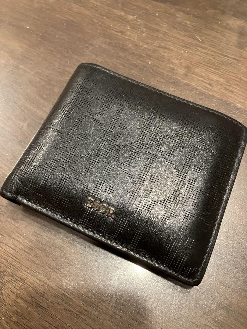 DIOR 二つ折り財布　オブリーク　ギャラクシー　黒　小銭入れ付き