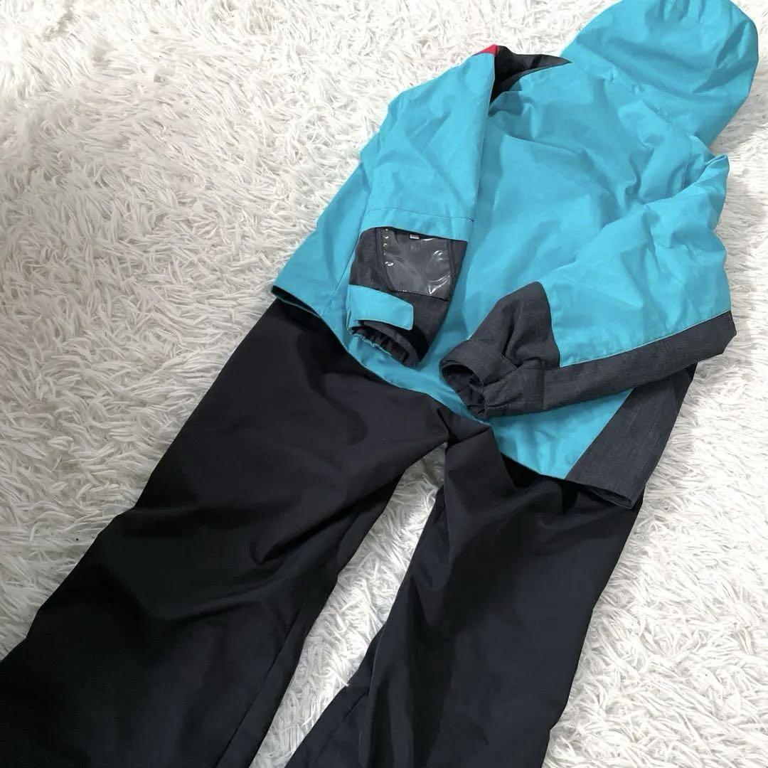 キッズ DESCENTE スキー スノボ ウェア 140 上下 サイズ調整