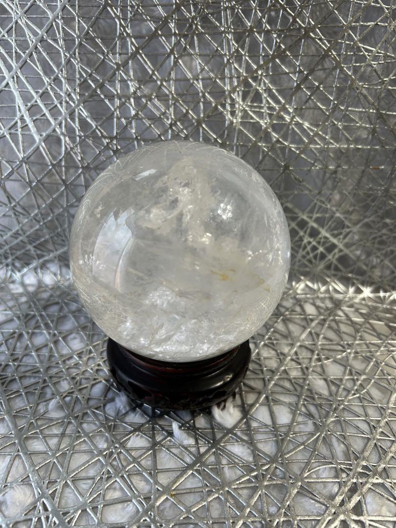 天然水晶　丸玉　約10.2㎝　天然石　パワーストーン
