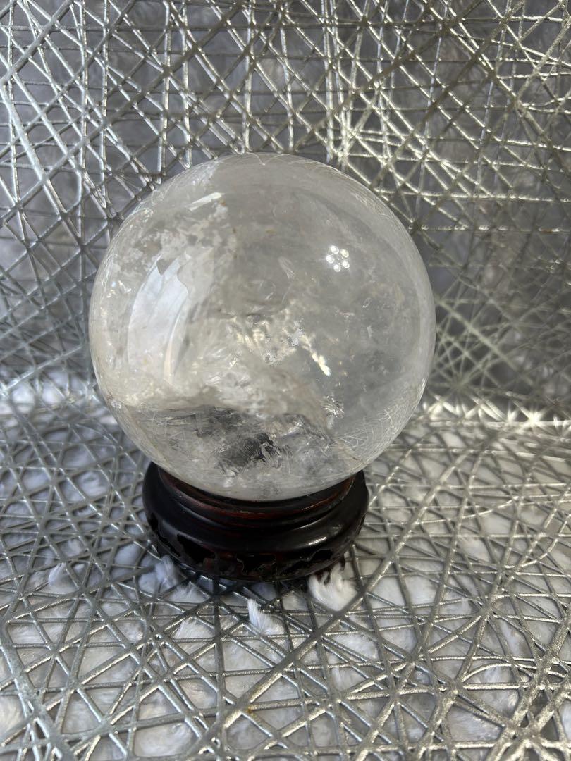 天然水晶　丸玉　約10.2㎝　天然石　パワーストーン