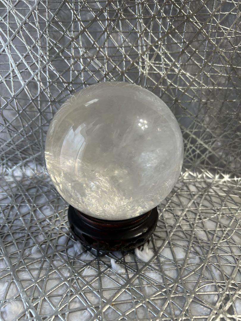 天然水晶　丸玉　約10.2㎝　天然石　パワーストーン